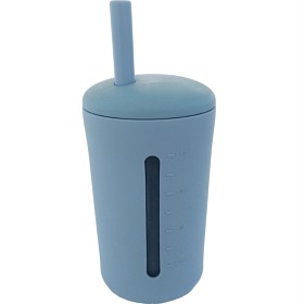Bild på Summerville Mugg med sugrör silikon 200 ml Stone Blue