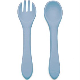 Bild på Summerville Sked och gaffel silikon Stone blue