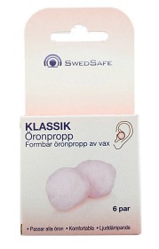 Bild på Swedsafe Klassisk Öronpropp av vax 6 par