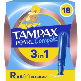 Bild på Tampax Compak Pearl Regular tamponger med applikator 18 st