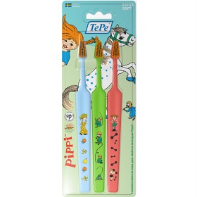 Bild på TePe Kids Pippi Extra Soft tandborste 3-pack