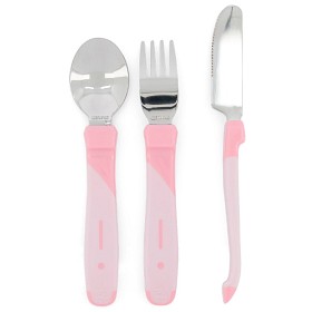 Bild på Twistshake Learn Cutlery Stainless Steel 12+m Pastel Light Pink