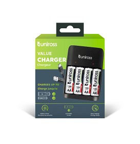 Bild på Uniross Batteriladdare inkl 4 st AA-batterier