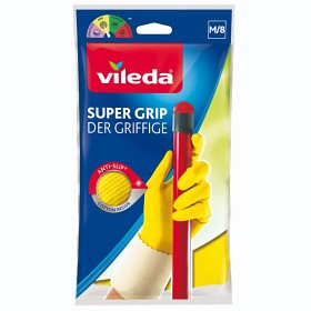 Bild på Vileda Städ- & Diskhandske Super Grip Medium