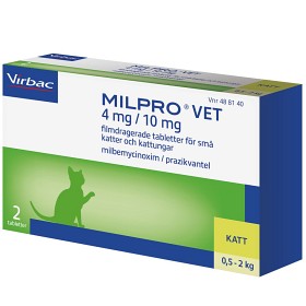 Bild på Virbac Milpro vet  för små katter och kattungar (0,5-2 kg) 2 tabletter, filmdragerade