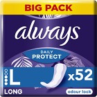 Always Dailies Large Extra Protect trosskydd med mild doft, 52 st