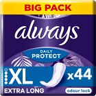 Always Dailies Long Plus Extra Protect trosskydd med mild doft 44 st.