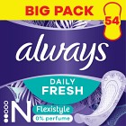 Always Daily Fresh Normal Flexistyle trosskydd doftfri 54 st