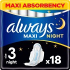 Always Maxi Night (Storlek 3) med vingar 18 st