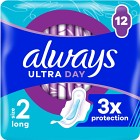 Always Ultra Bindor Long (Storlek 2) med vingar 12 st