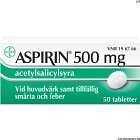 Aspirin, tablett 500 mg 50 st