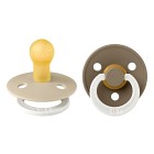 BIBS Colour 2-pack Latex Size 1 Vanilla Glow/Dark Oak Glow