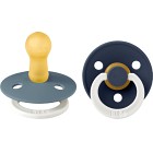 BIBS Pacifier Colour 2-pack Latex Size 2 Petrol Glow/Deep Space Glow