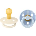 BIBS Pacifier Studio Colour 2-pack Block Latex Size 1 Baby Blue Dusty Blue Mix