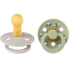 BIBS Pacifier Studio Colour 2-pack Bumblebee Latex Size 2 Mushroom Mix