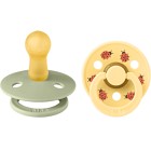 BIBS Pacifier Studio Colour 2-pack Ladybug Latex Size 2 Sage Mix