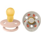 BIBS Pacifier Studio Colour 2-pack Ladybug Latex Size 3 Blush Mix