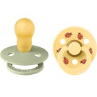 BIBS Pacifier Studio Colour 2-pack Ladybug Latex Size 3 Sage Mix