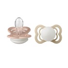 BIBS Supreme 2-pack Silicone Size 1 Blush Glow/Vanilla Glow