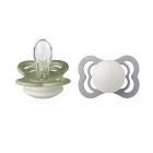 BIBS Supreme 2-pack Silicone Size 1 Sage Glow/Cloud Glow