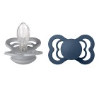 BIBS Supreme 2-pack Silicone Size 2 Cloud/Steel Blue