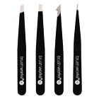 Brushworks HD 4 Piece Combination Tweezer Set