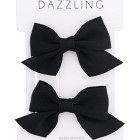 Dazzling Bow Black Barrette 2-pack