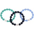 Dazzling H2 Hair Tie 3-pack (Black, Green, Blue)