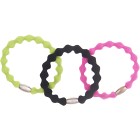 Dazzling H2 Hair Tie 3-pack (Black, Neon yellow, Pink)
