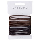 Dazzling Hårsnoddar bruna tunna 18-pack