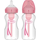 Dr Brown WideNeck Options+ nappflaska 270 ml Pink 2-pack