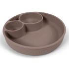 FILIBABBA Silikontallrik med fack Warm Grey
