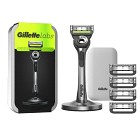 Gillette Labs rakhyvel med exfolieringsremsa och magnetiskt ställ & resefodral (5 st rakblad)