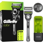 Gillette Labs Rakhyvel med Exfoliating Bar, 2 rakblad, magnetiskt ställ & resefodral