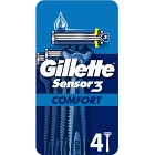 Gillette Sensor3 Comfort engångsrakhyvlar för män, 4 st