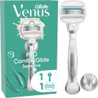 Gillette Venus Pro ComfortGlide Sensitive rakhyvel, 1 st rakblad, duschhållare