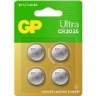 GP Ultra Litium knappcell CR2025, 4-pack