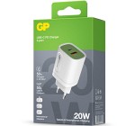 GP väggladdare PD 20W USB-A USB-C 1 st