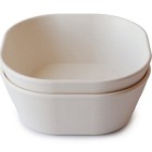 Mushie Skål Square, Ivory 2 st