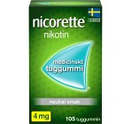 Nicorette, medicinskt tuggummi 4 mg 105 st