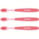 Nuby Soft Edge Hot Safe Spoon Pink +3m, 3 st
