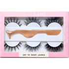 Oh My Lash Faux Mink Strip Day to Night Set, 3 par med applikator