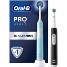 Oral-B Pro Series 1 Duopack, blå & svart eltandborste