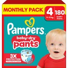 Pampers Baby-Dry Byxblöjor Storlek 4 (9-15 kg) 180 st
