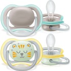Philips Avent Napp Ultra Air Day & Night, 2-pack 18 m+, Beige och gul