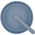 Summerville Tallrik och sked silikon Stone blue