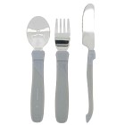 Twistshake Learn Cutlery Stainless Steel 12+m Pastel Grey