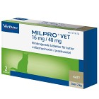 Virbac Milpro vet tabletter för katter (>2 kg), 2 tabletter, filmdragerade